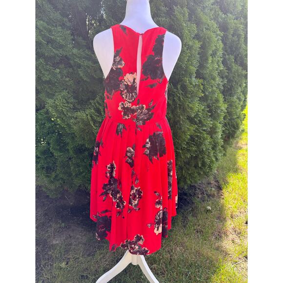 Free People Red Floral Dress Size 6 - Picture 4 of 7